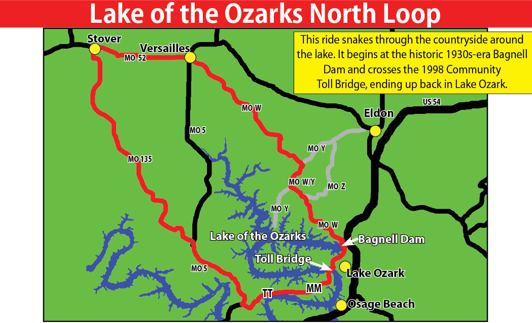 Cruise the Ozarks Ride The Lake of the Ozarks North Loop